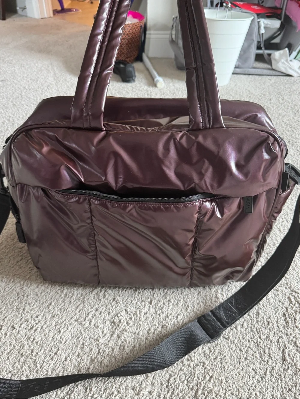 Calpak Luka Quilted Tote in Dark Cherry Plum - Picture 6 of 7